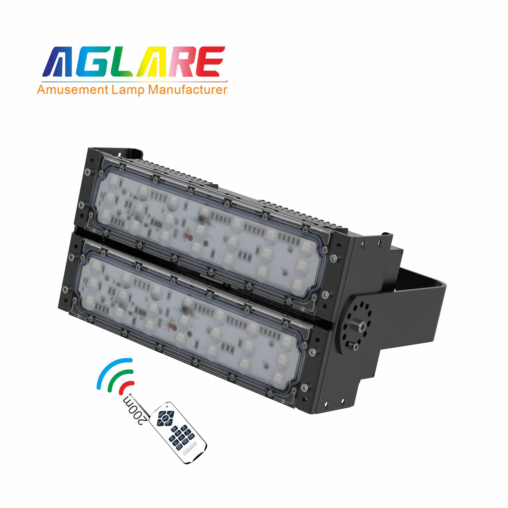 100W LED彩色泛光灯 RGB投光灯带？仄